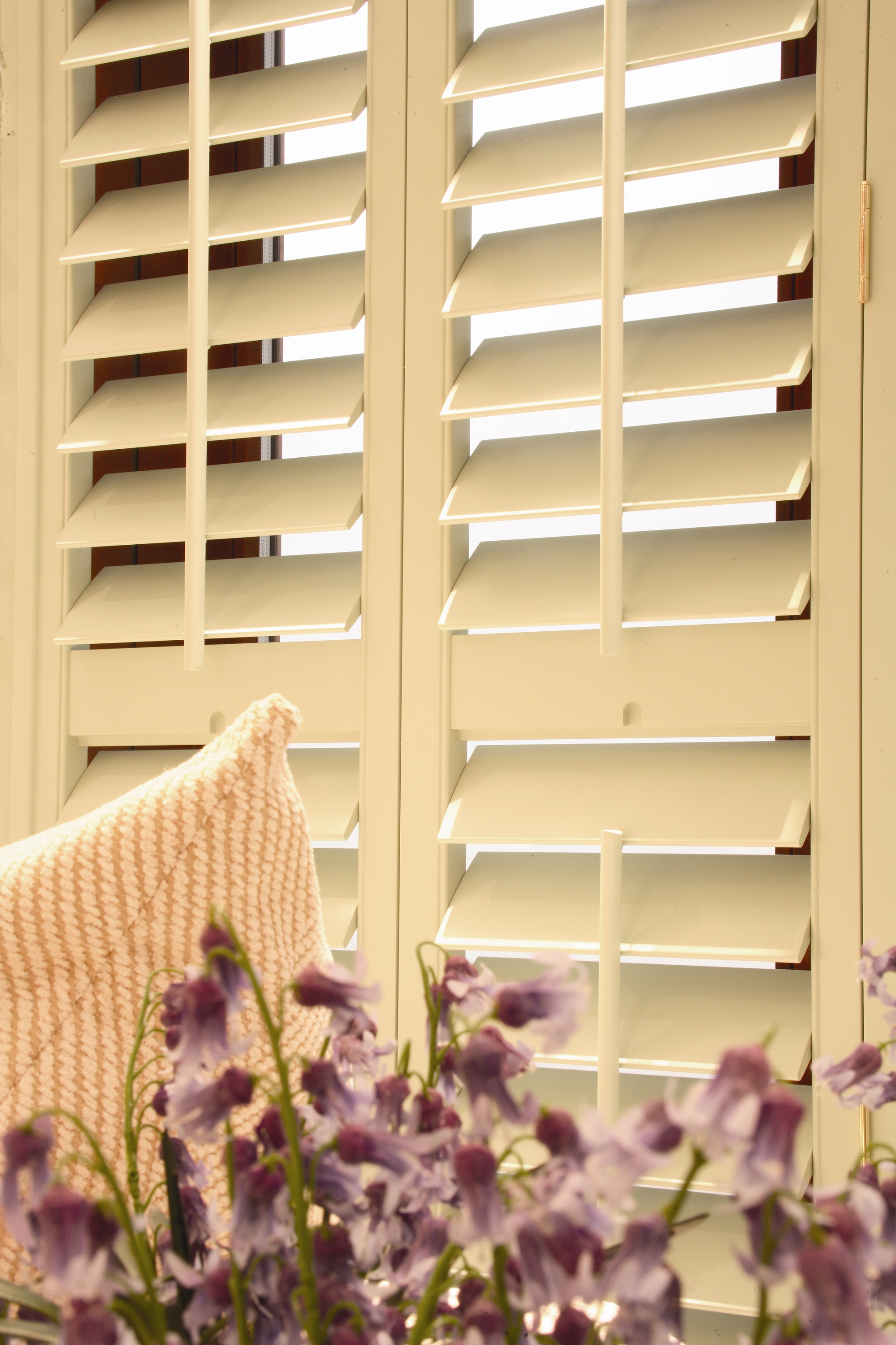 Bright room with cafe style shutters
