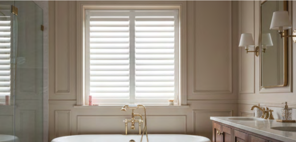 Bright room with cafe style shutters